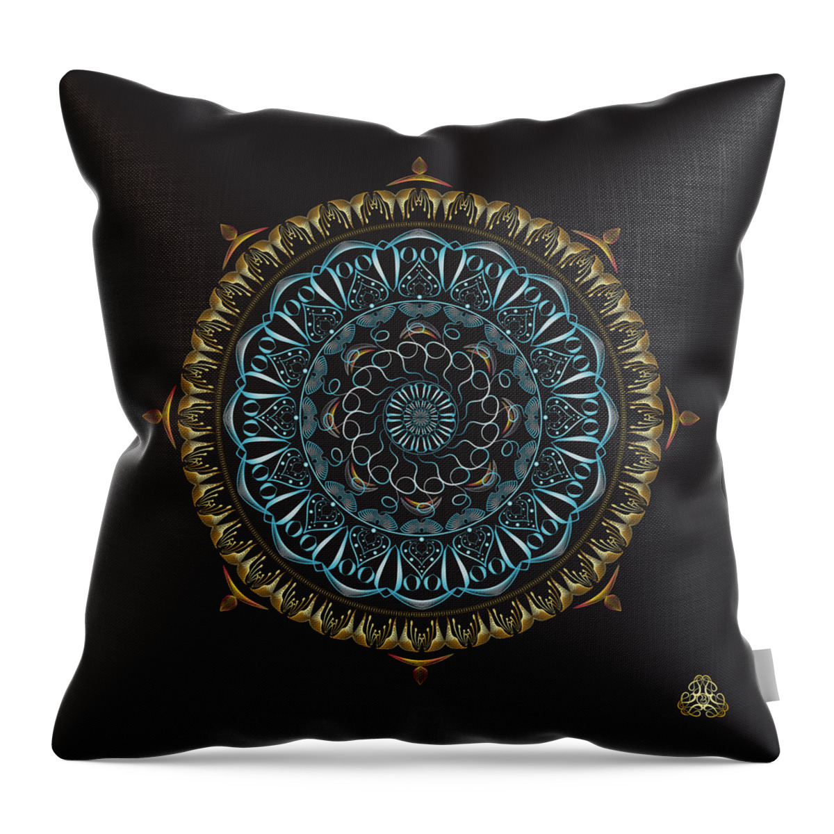 Mandala Throw Pillow featuring the digital art KUKLOS No 4341 by Alan Bennington