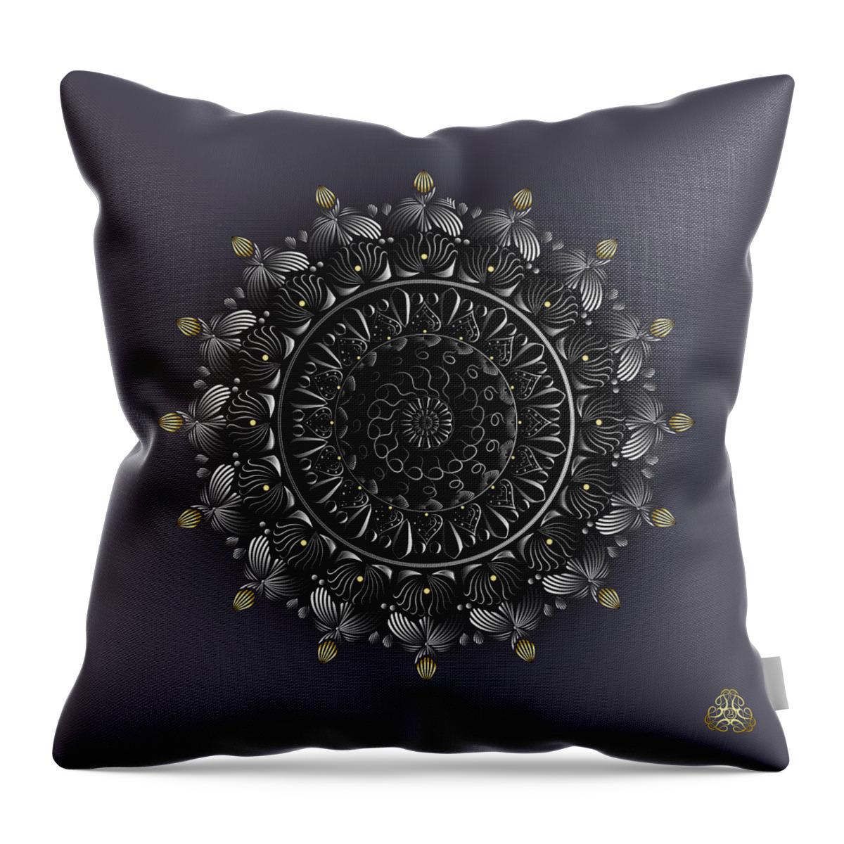 Mandala Throw Pillow featuring the digital art Kuklos No 4342 by Alan Bennington