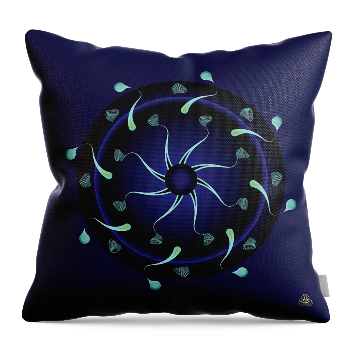 Mandala Throw Pillow featuring the digital art Kuklos No 4367 by Alan Bennington