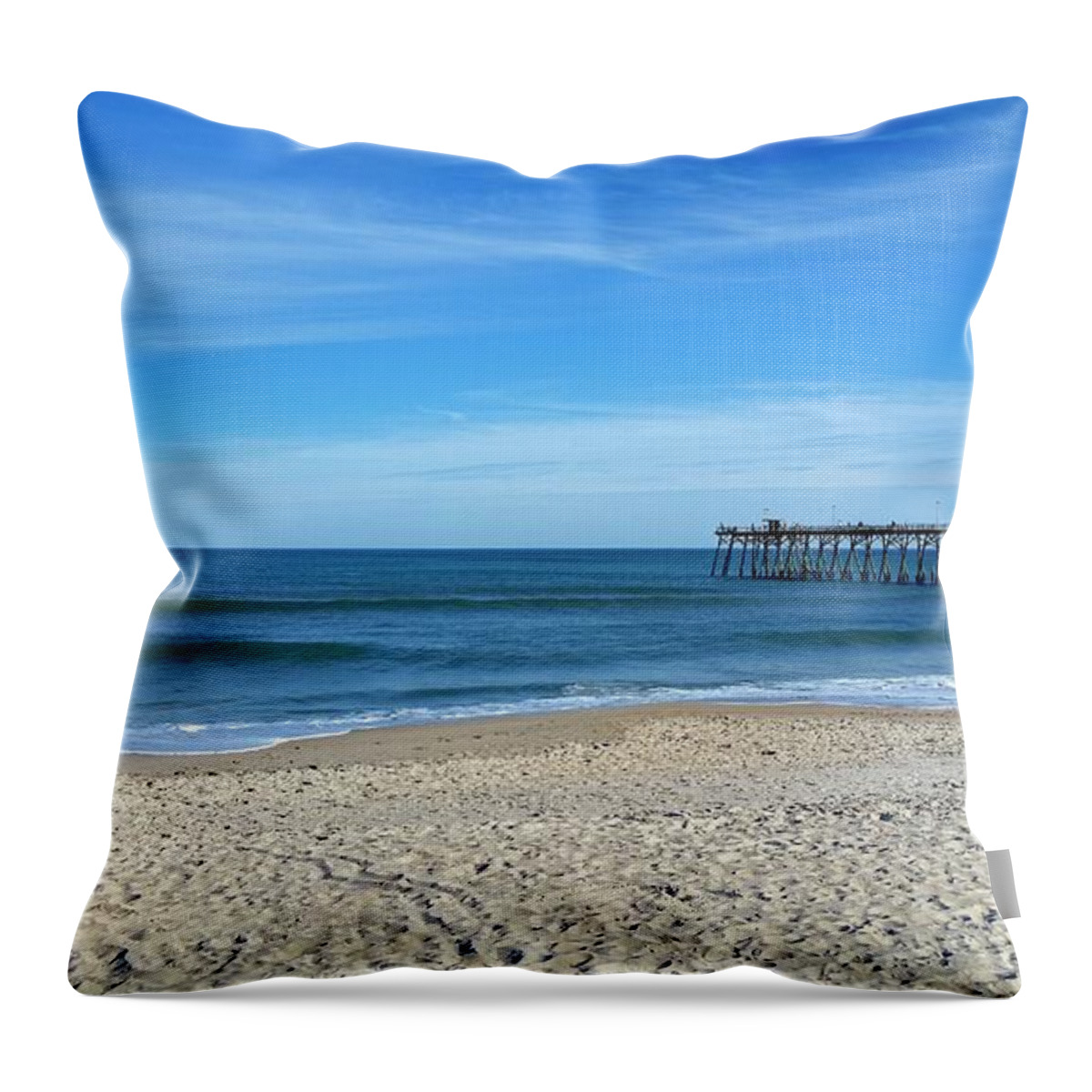 Kure Beach North Carolina Throw Pillow featuring the photograph Kure Beach by Rick Nelson