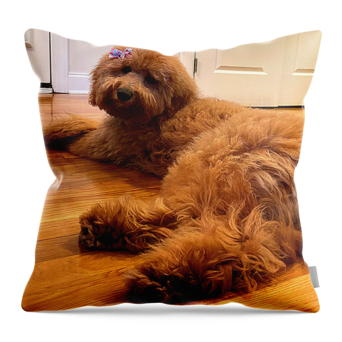 Goldendoodle Throw Pillow featuring the photograph Ladybird Swimsuit Edition by Lee Darnell
