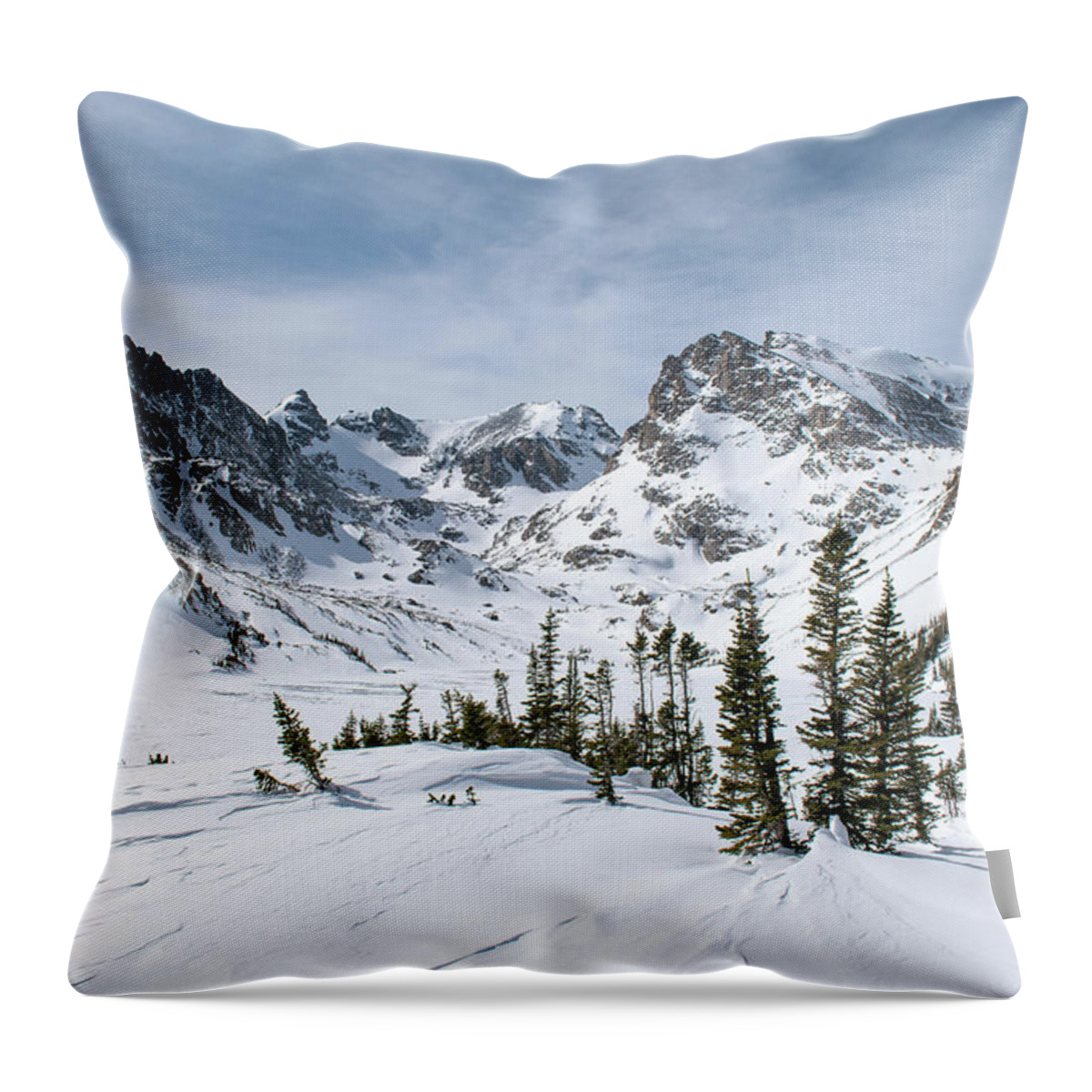 Colorado Throw Pillow featuring the photograph Lake Isabelle Winter by Aaron Spong