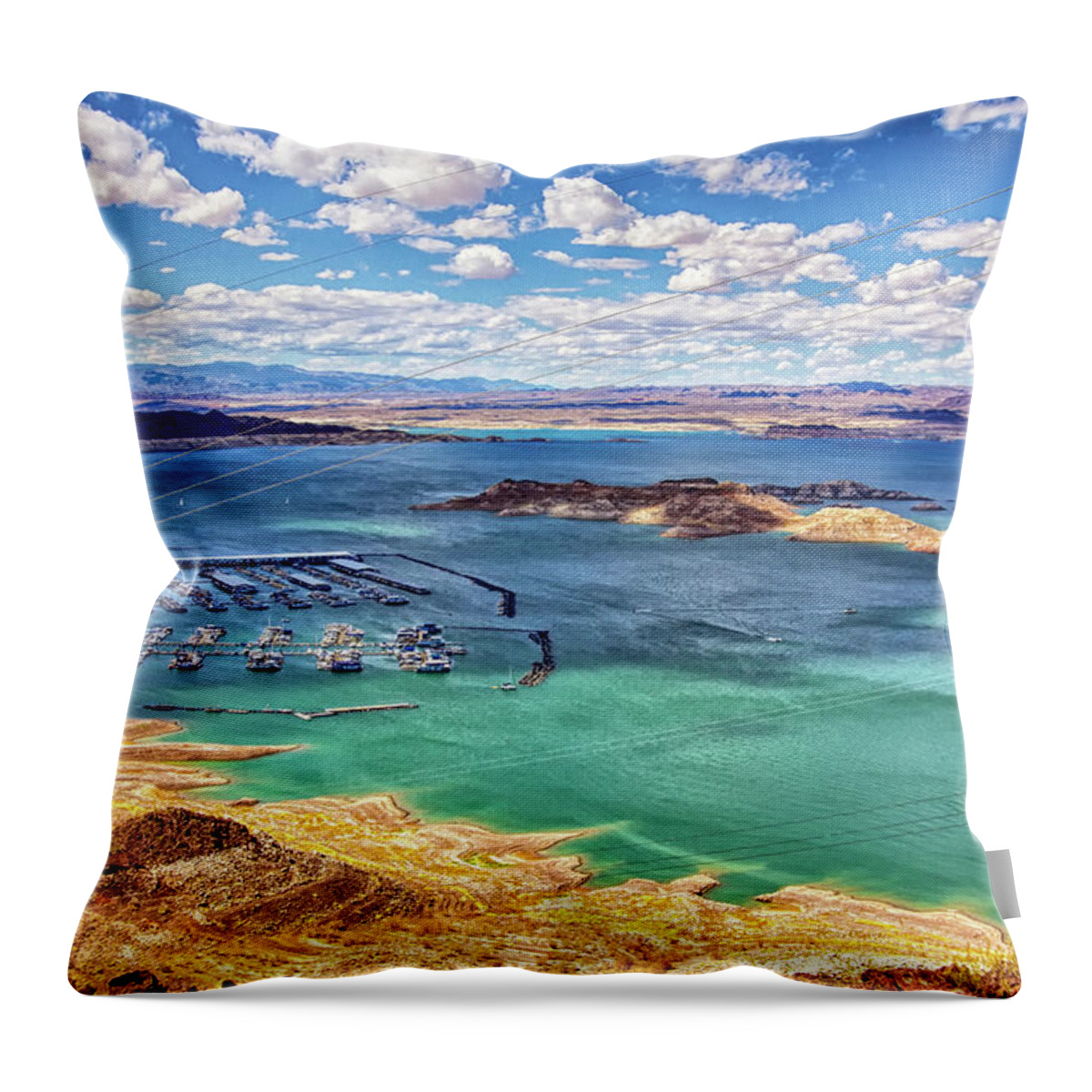 Lake Mead Throw Pillow featuring the photograph Lake Mead, Nevada by Tatiana Travelways