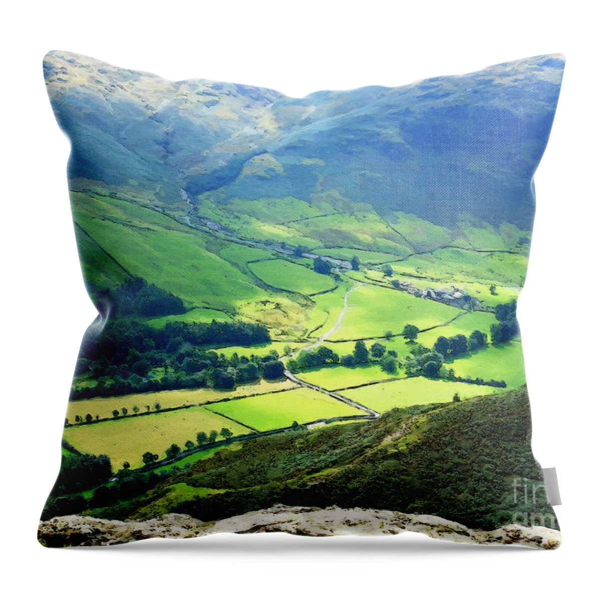 Langdale Throw Pillow featuring the photograph Langdale Valley by Brian Watt