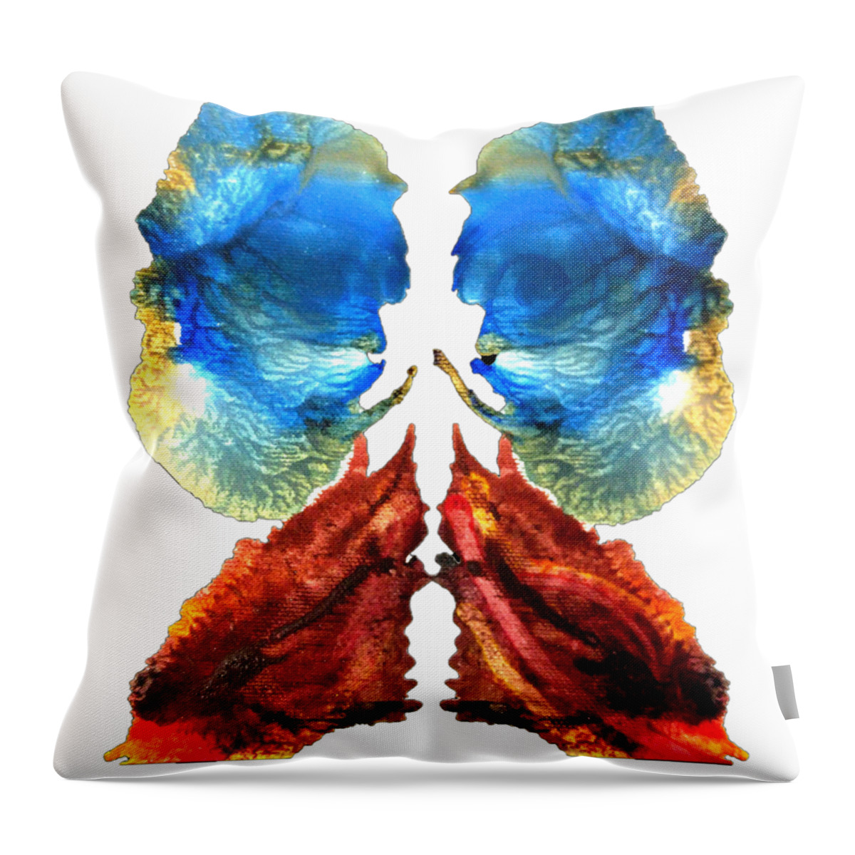 Abstract Throw Pillow featuring the painting Lapis and Red Jasper by Stephenie Zagorski