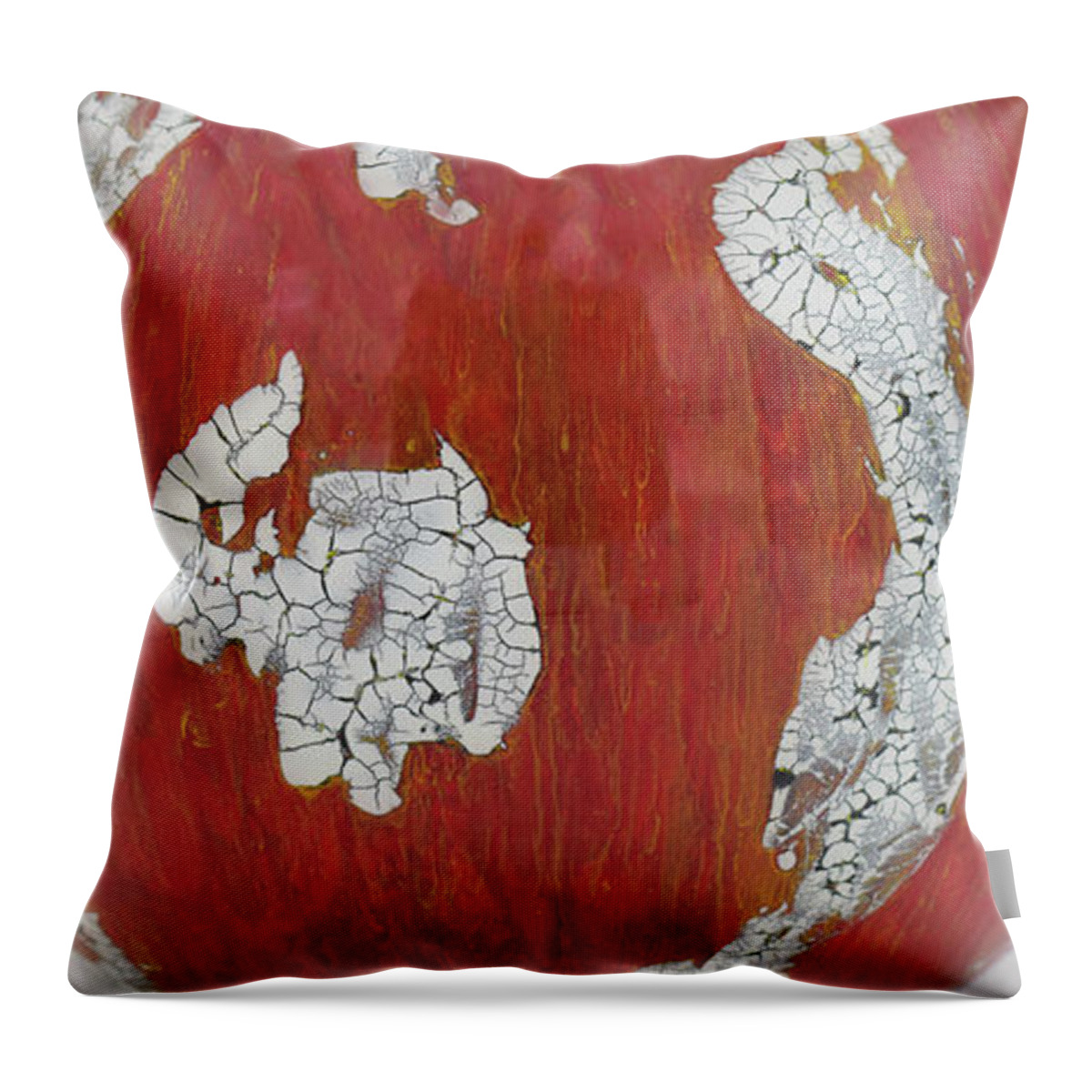 Red Throw Pillow featuring the glass art Large Red Bowl by Christopher Schranck