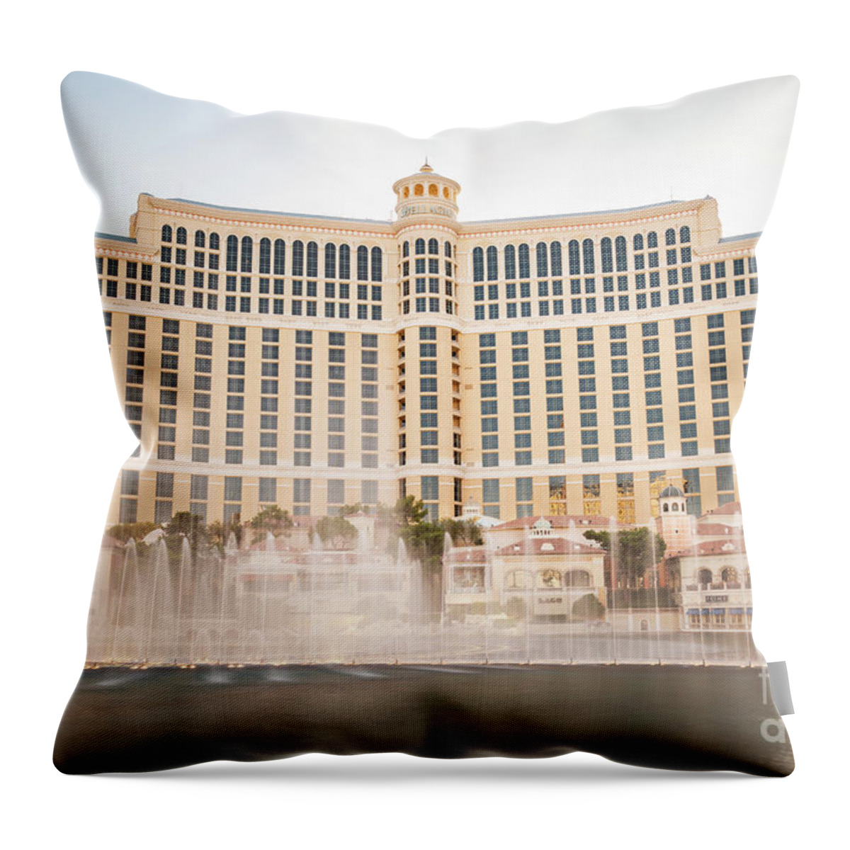 Las Vegas Bellagio Hotel and Casino Photo Throw Pillow by Paul Velgos -  Paul Velgos - Artist Website