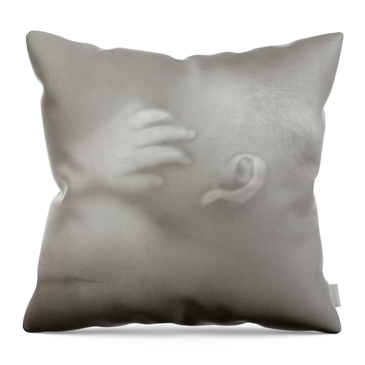 Black & White Throw Pillow featuring the photograph Latex Series, Brooke, 3 weeks old by Anne Geddes