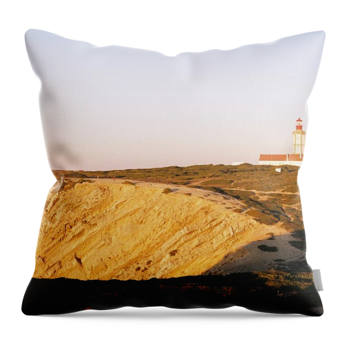 Atlantic Throw Pillow featuring the photograph Layering by Barthelemy de Mazenod