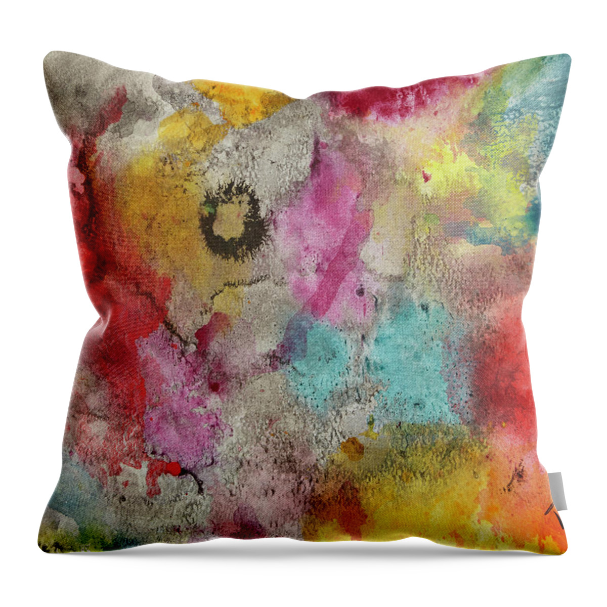 Abstract Throw Pillow featuring the painting True Colors by Tessa Evette