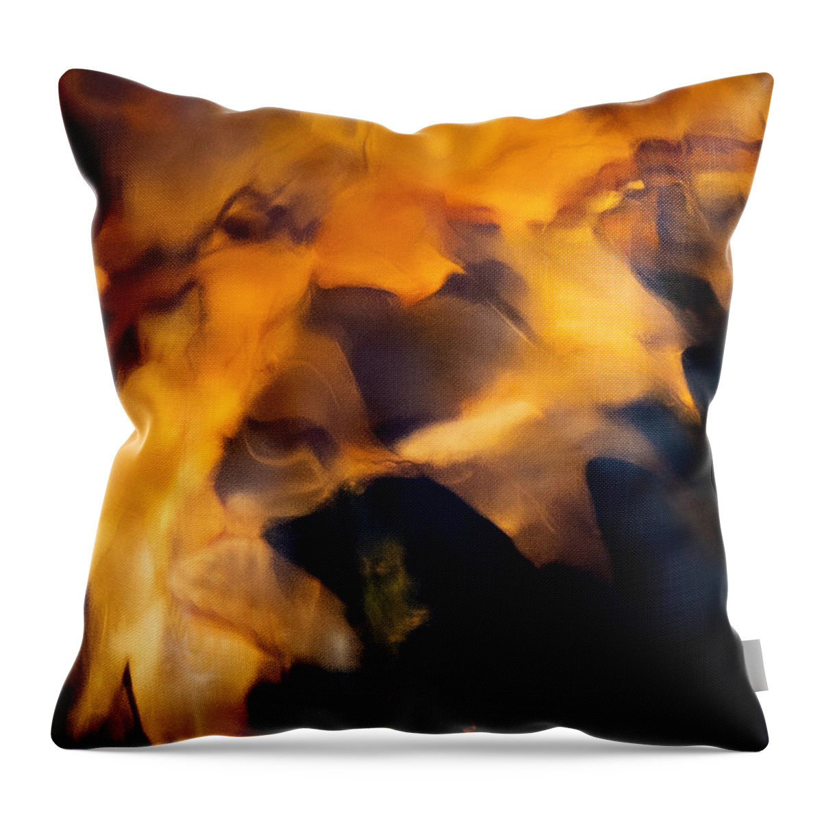 Abstract Throw Pillow featuring the photograph Leaf Story by Linda Bonaccorsi