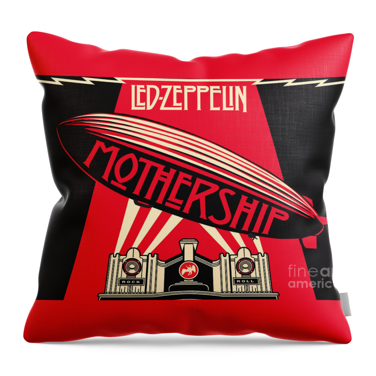 Led Zeppelin Throw Pillow featuring the photograph Led Zeppelin Mothership by Action