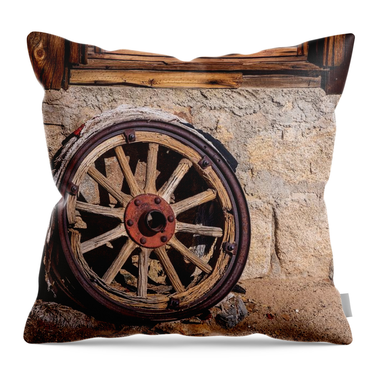 Wheel Throw Pillow featuring the photograph Left Behind by Stephen Sloan