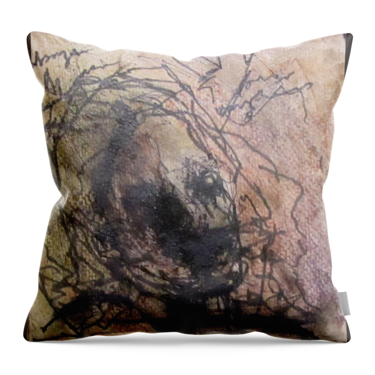 Trapped Throw Pillow featuring the mixed media Lefthand Abstracts Series #6 _Ensnared by Barbara O'Toole