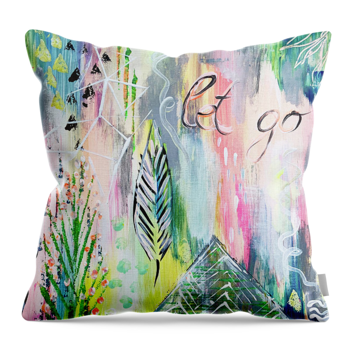 Let Go Throw Pillow featuring the painting Let go by Claudia Schoen