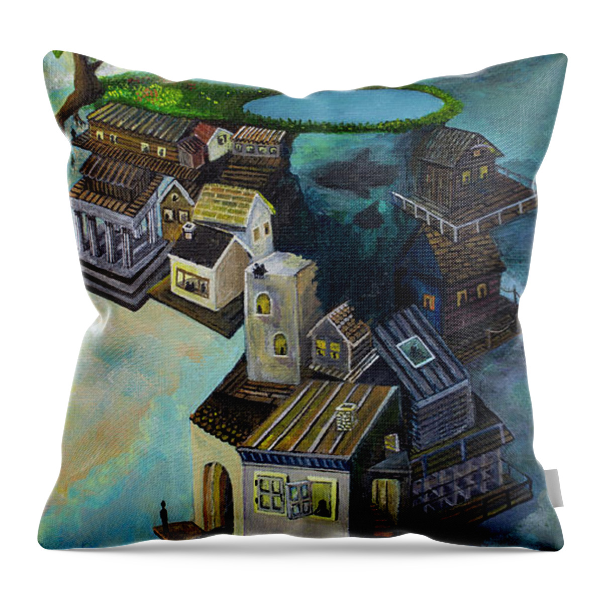 Uncertainty Throw Pillow featuring the painting Levels of Uncertainty by Mindy Huntress