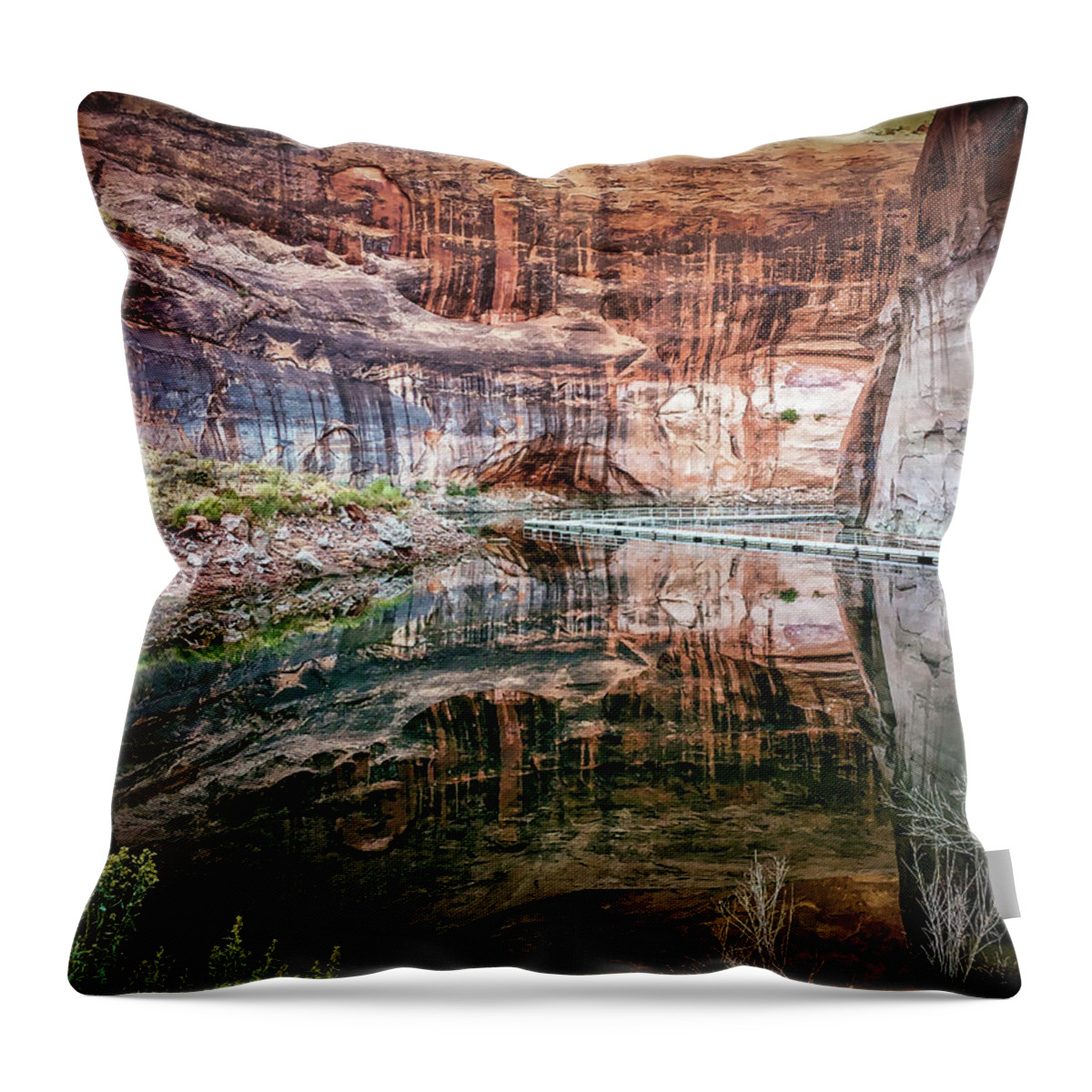 Lake Powell Throw Pillow featuring the photograph Levitating Pathway to Rainbow Bridge by Bradley Morris