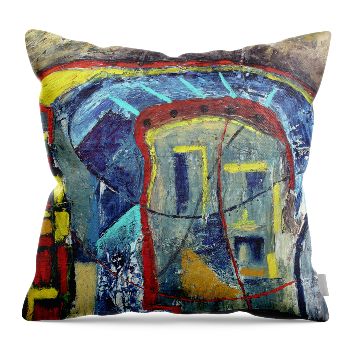 African Art Throw Pillow featuring the painting Liberty And Freedom by Michael Nene