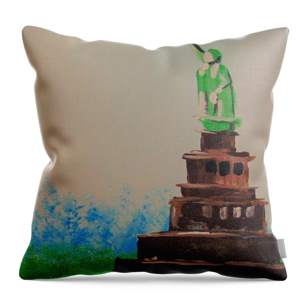 Liberty Throw Pillow featuring the painting Liberty by Saundra Johnson
