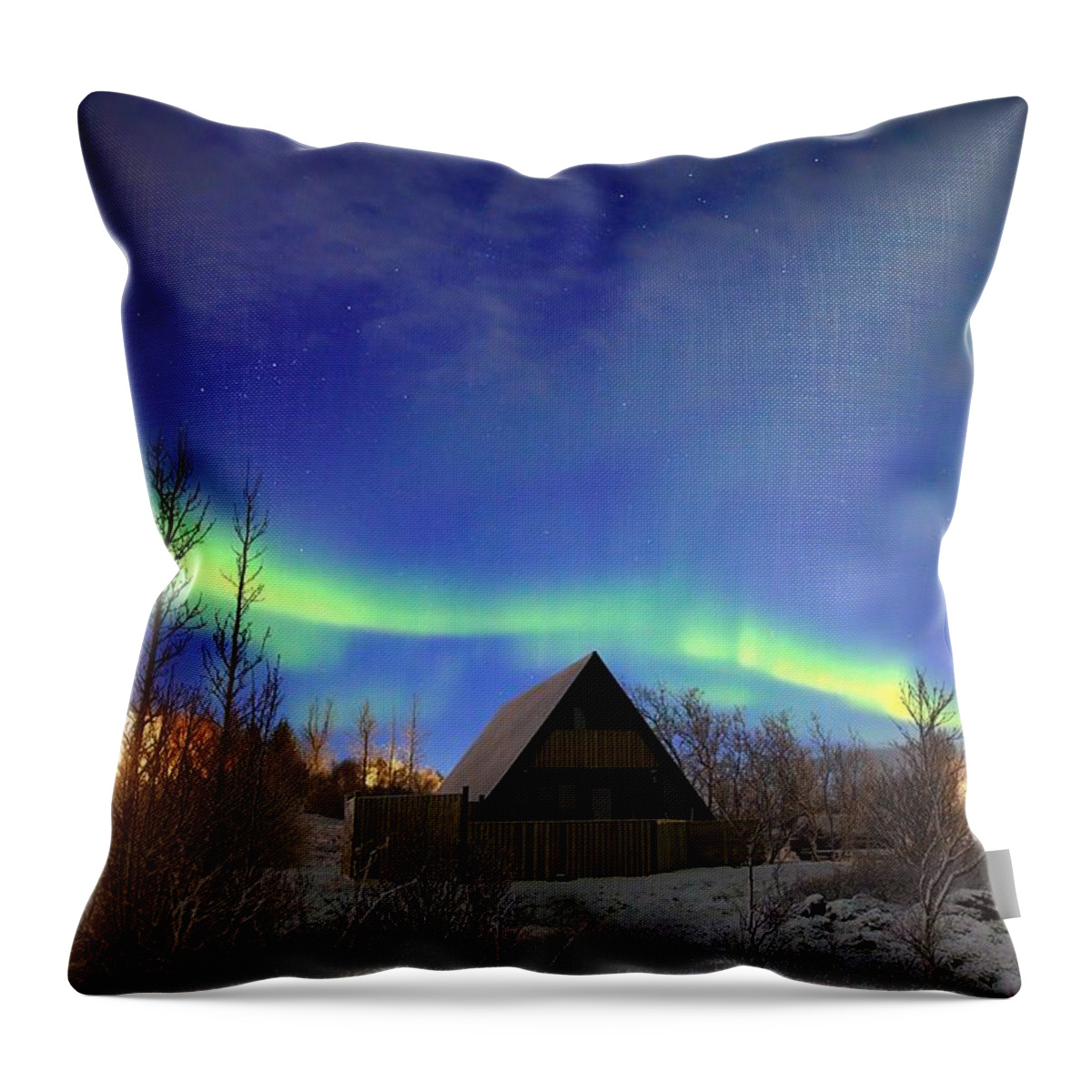 Iceland Throw Pillow featuring the photograph Life in a Christmas card by Christopher Mathews