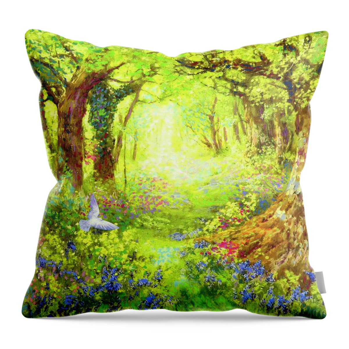 Tree Throw Pillow featuring the painting Light of Life by Jane Small