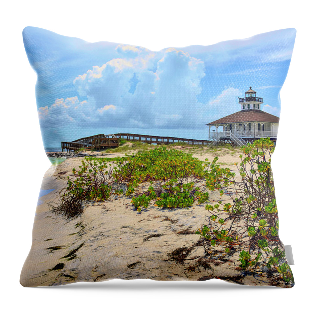 Boca Grande Throw Pillow featuring the photograph Lighthouse by Alison Belsan Horton