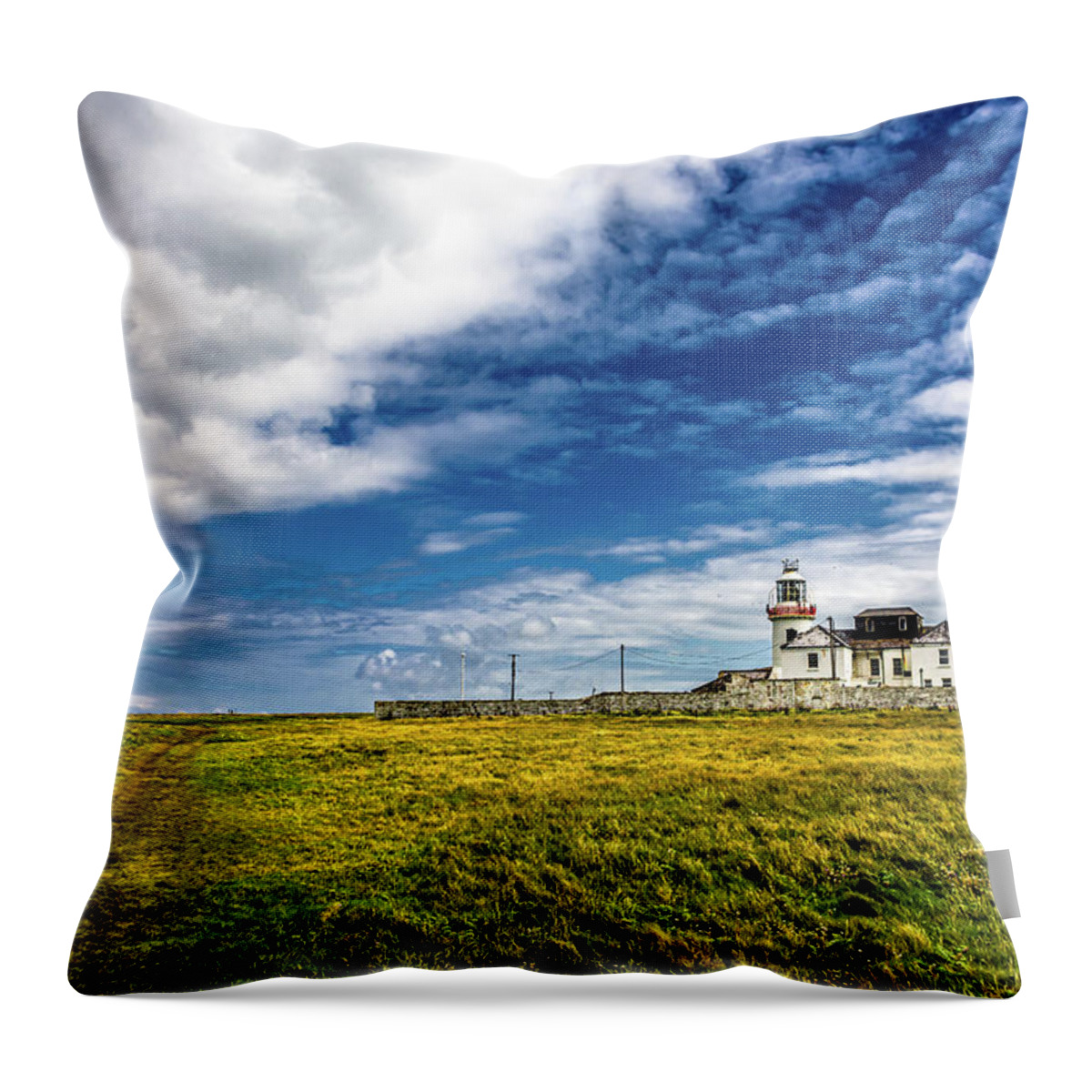 Ireland Throw Pillow featuring the photograph Lighthouse On Loop Head Peninsula In Ireland by Andreas Berthold