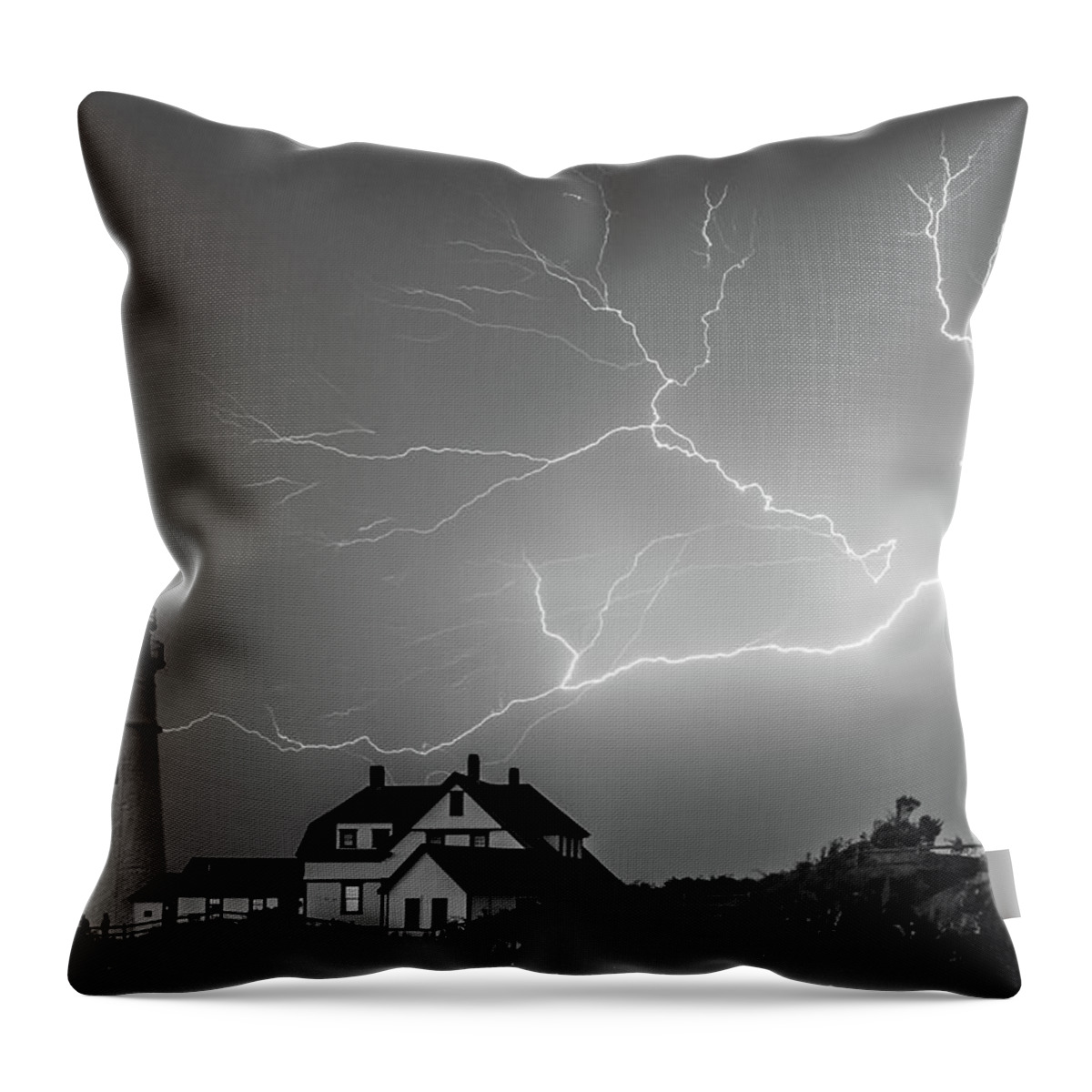 Photographs Throw Pillow featuring the photograph Lightning in Black n White by Darryl Hendricks
