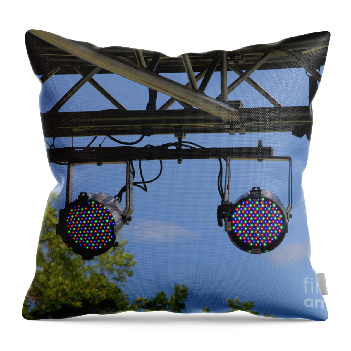 Spotlights Throw Pillow featuring the photograph Lights Above the Stage by Kae Cheatham