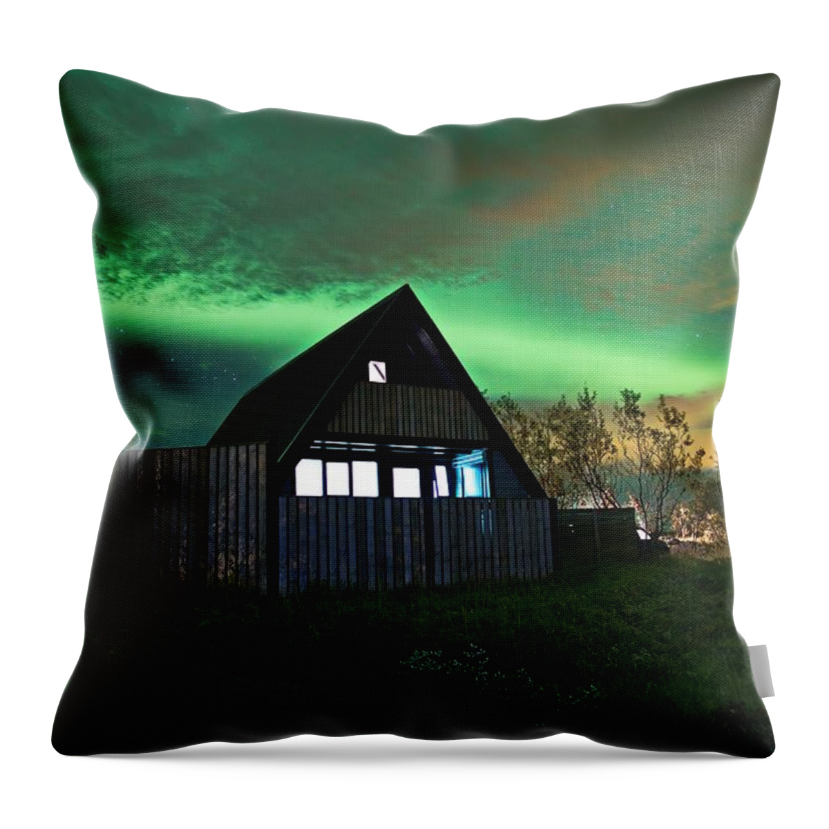 Aurora Throw Pillow featuring the photograph Lights in the Country by Christopher Mathews