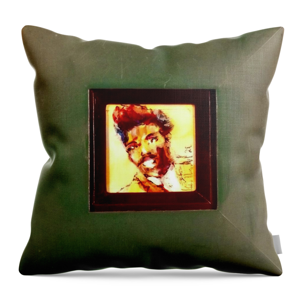 Painting Throw Pillow featuring the painting Lil Richard by Les Leffingwell