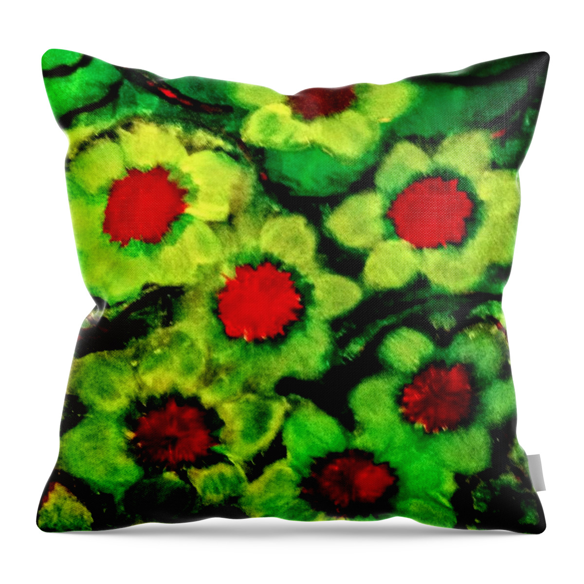 Lime Throw Pillow featuring the painting Lime Flower by Anna Adams