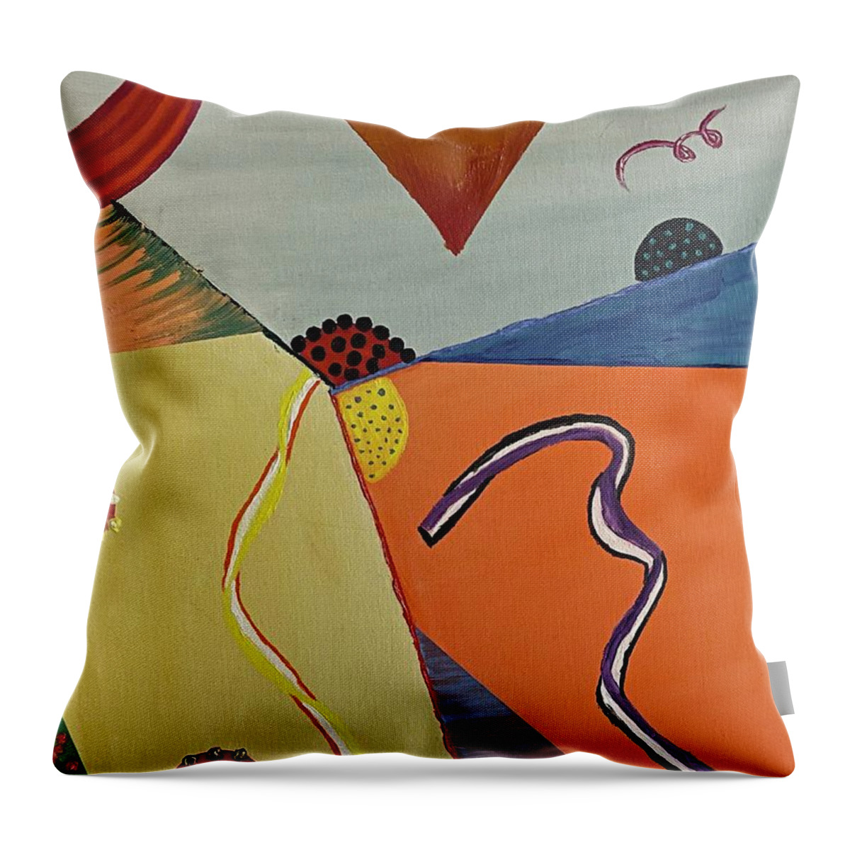 Abstract Throw Pillow featuring the painting Lines and Circles by Lisa White