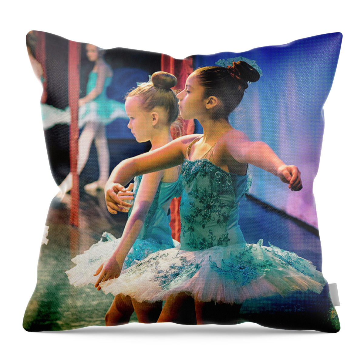 Ballerina Throw Pillow featuring the photograph Little Blue Faires by Craig J Satterlee