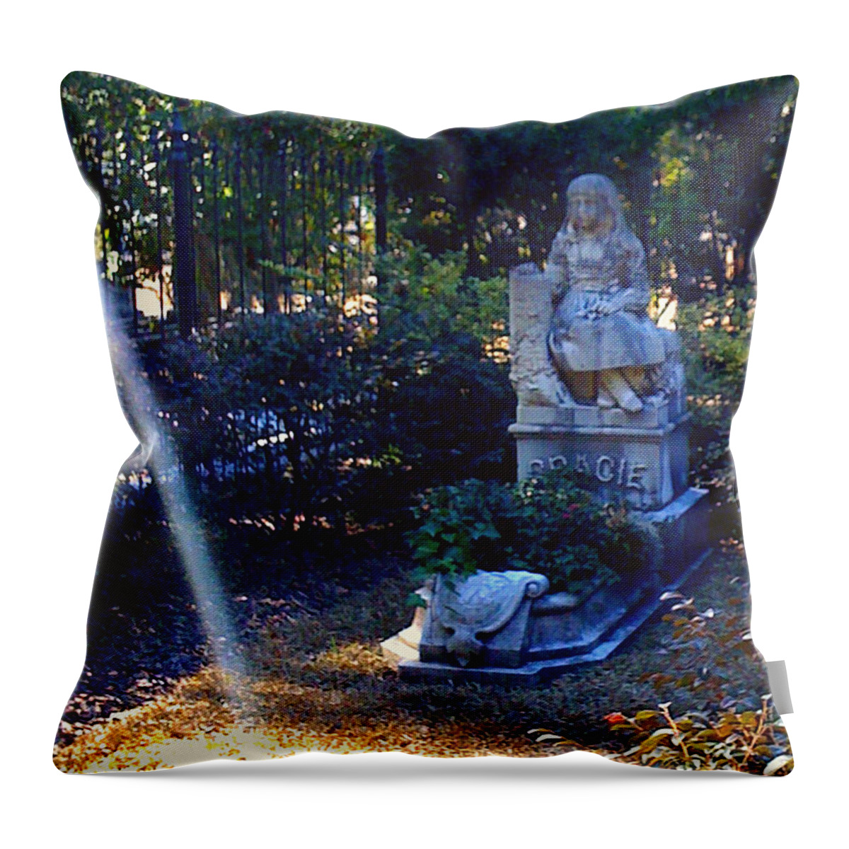 Gracie Throw Pillow featuring the photograph Little Miss Gracie Greeting Me With a Beam by Lee Darnell