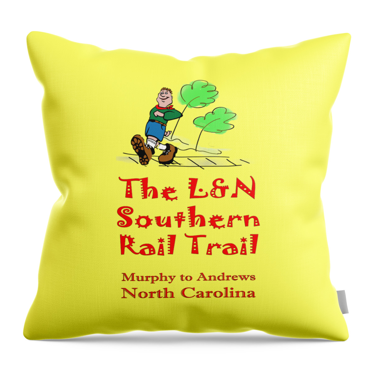 L&n Throw Pillow featuring the photograph LN Southern Rail Trail Boy Scout by Debra and Dave Vanderlaan