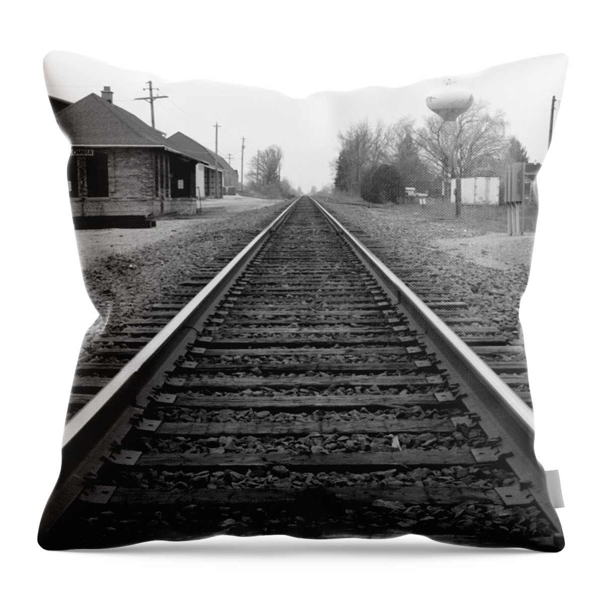 Lomira Throw Pillow featuring the photograph Lomira Train Station by Todd Zabel