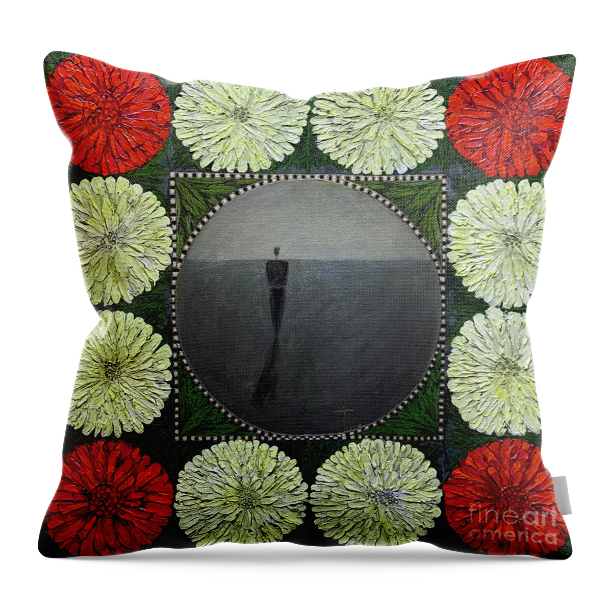  Throw Pillow featuring the painting Loneliness Of The Working Artist by James Lanigan Thompson MFA