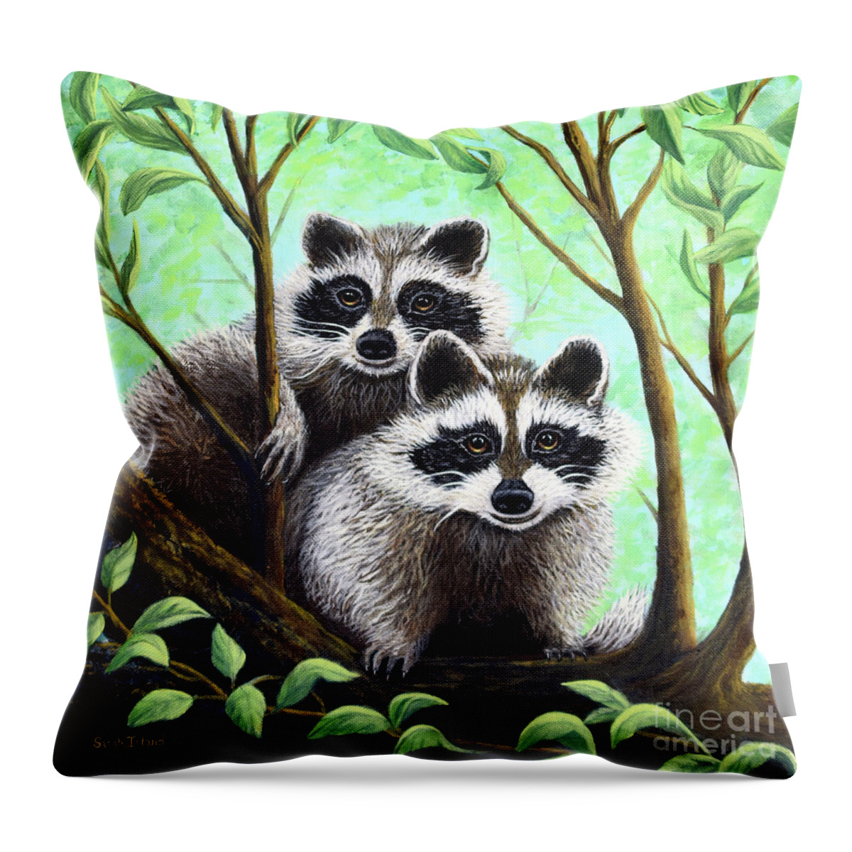 Looking Throw Pillow featuring the painting Looking Back by Sarah Irland