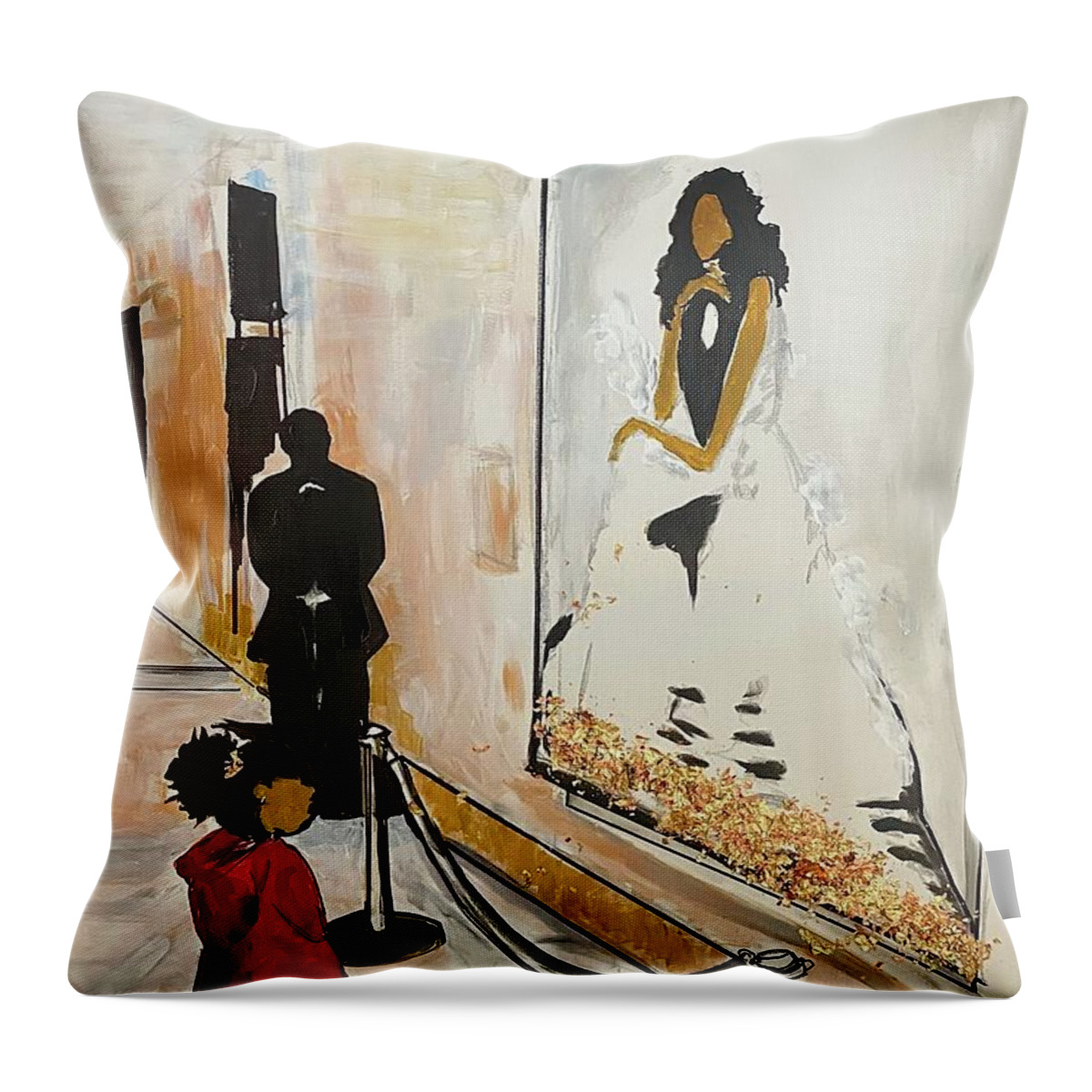  Throw Pillow featuring the painting Looking up at Greatness by Angie ONeal