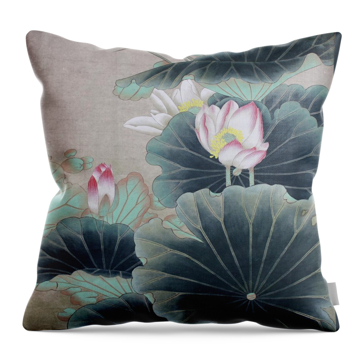 Floral Fragrance Pink Throw Pillow