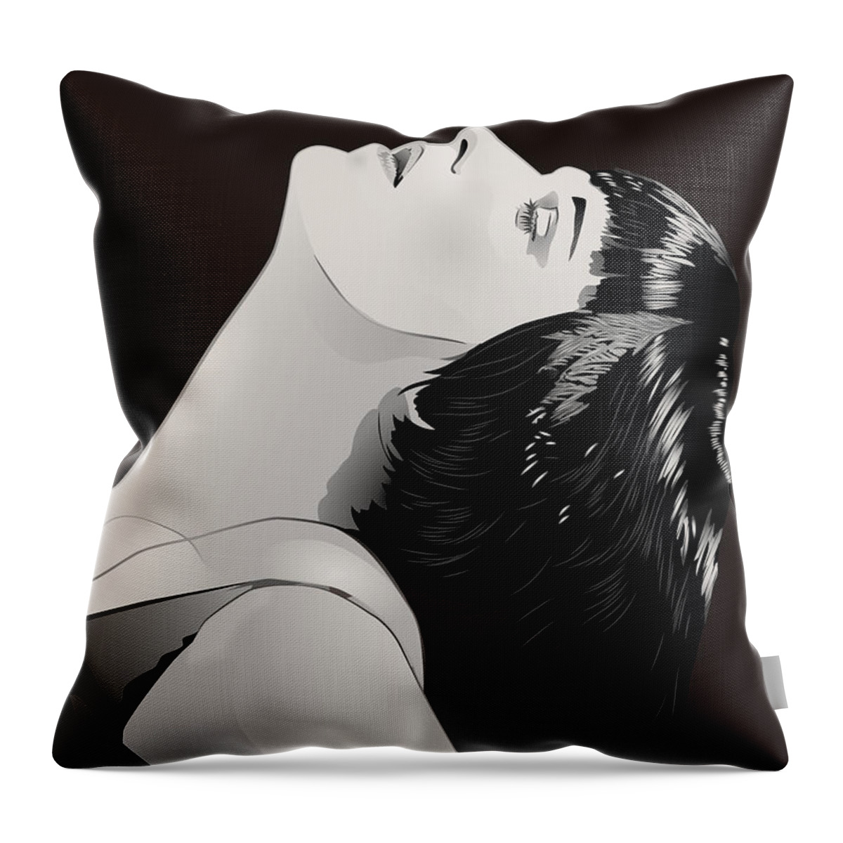 Louise Brooks Official Throw Pillow featuring the digital art Louise Brooks in Berlin - Garnet Umber by Louise Brooks