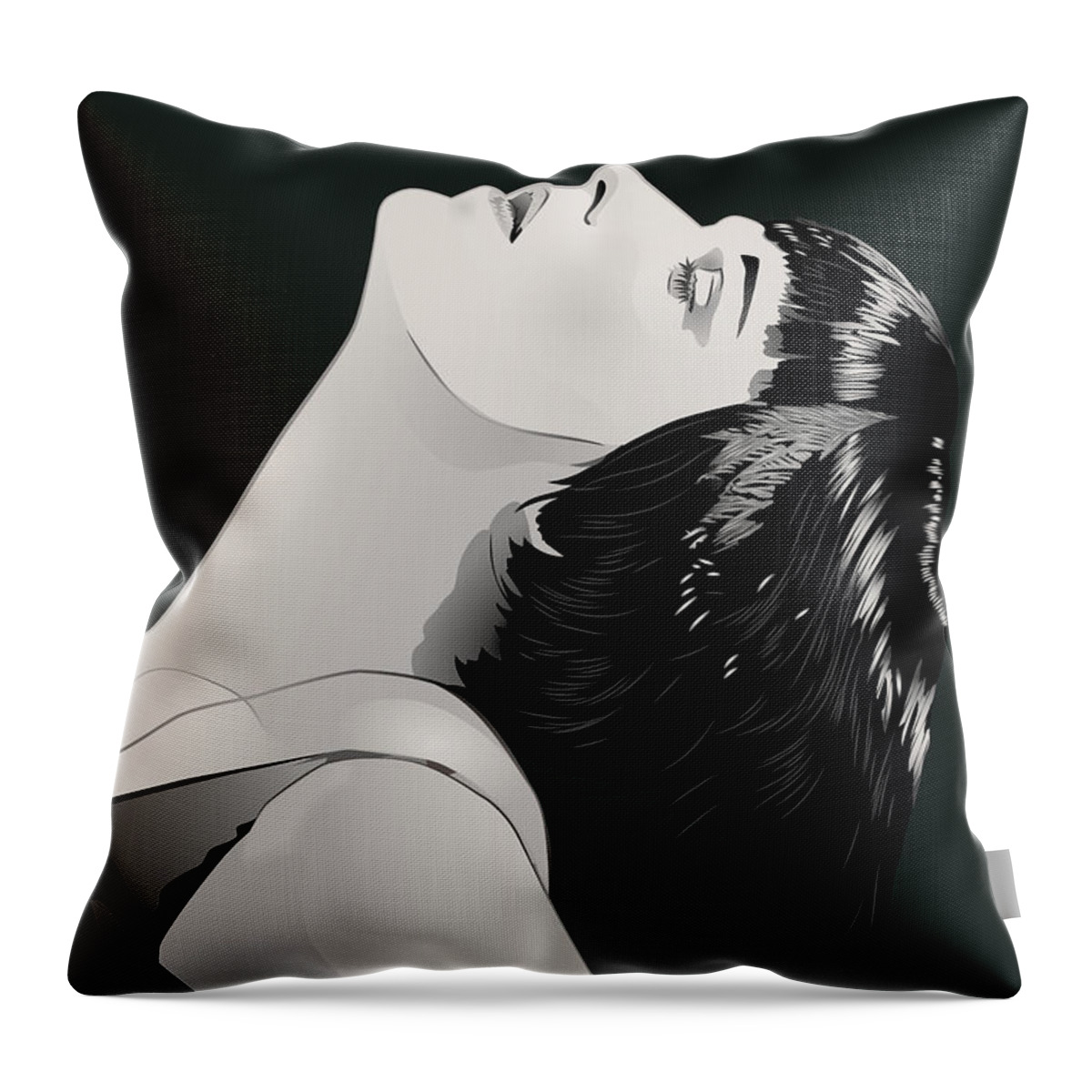 Louise Brooks Official Throw Pillow featuring the digital art Louise Brooks in Berlin - Onyx Pine by Louise Brooks