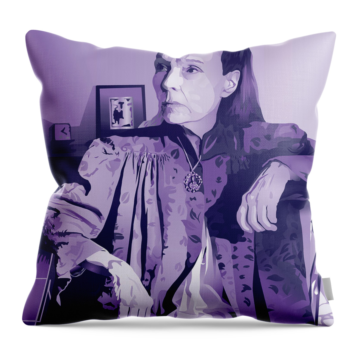 Louise Brooks Official Throw Pillow featuring the digital art Louise Brooks in Rochester - Lavender Pearl by Louise Brooks