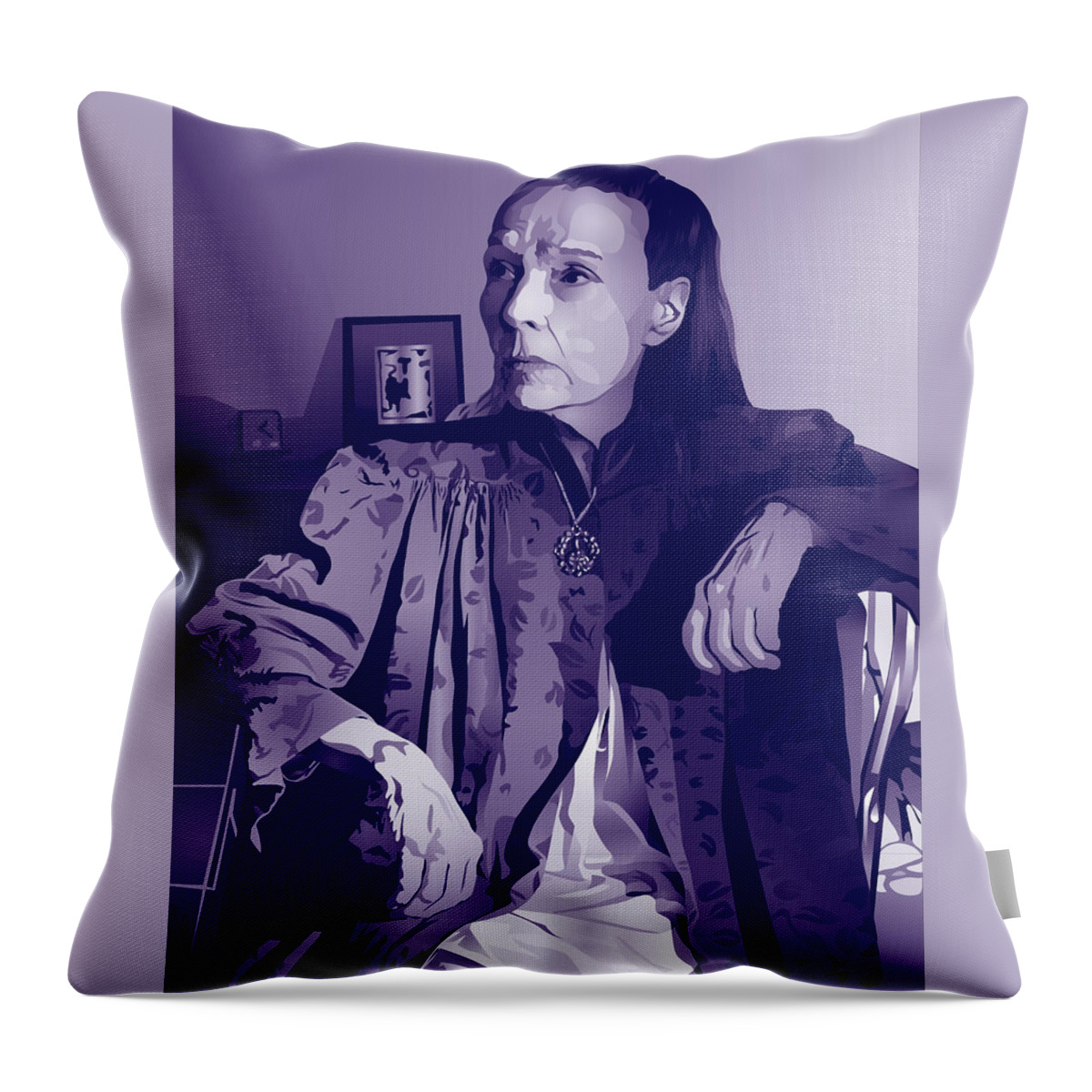 Louise Brooks Official Throw Pillow featuring the digital art Louise Brooks in Rochester - Royal Amethyst by Louise Brooks