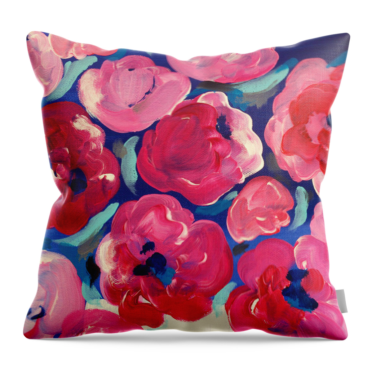 Floral Art Throw Pillow featuring the painting Love by Beth Ann Scott