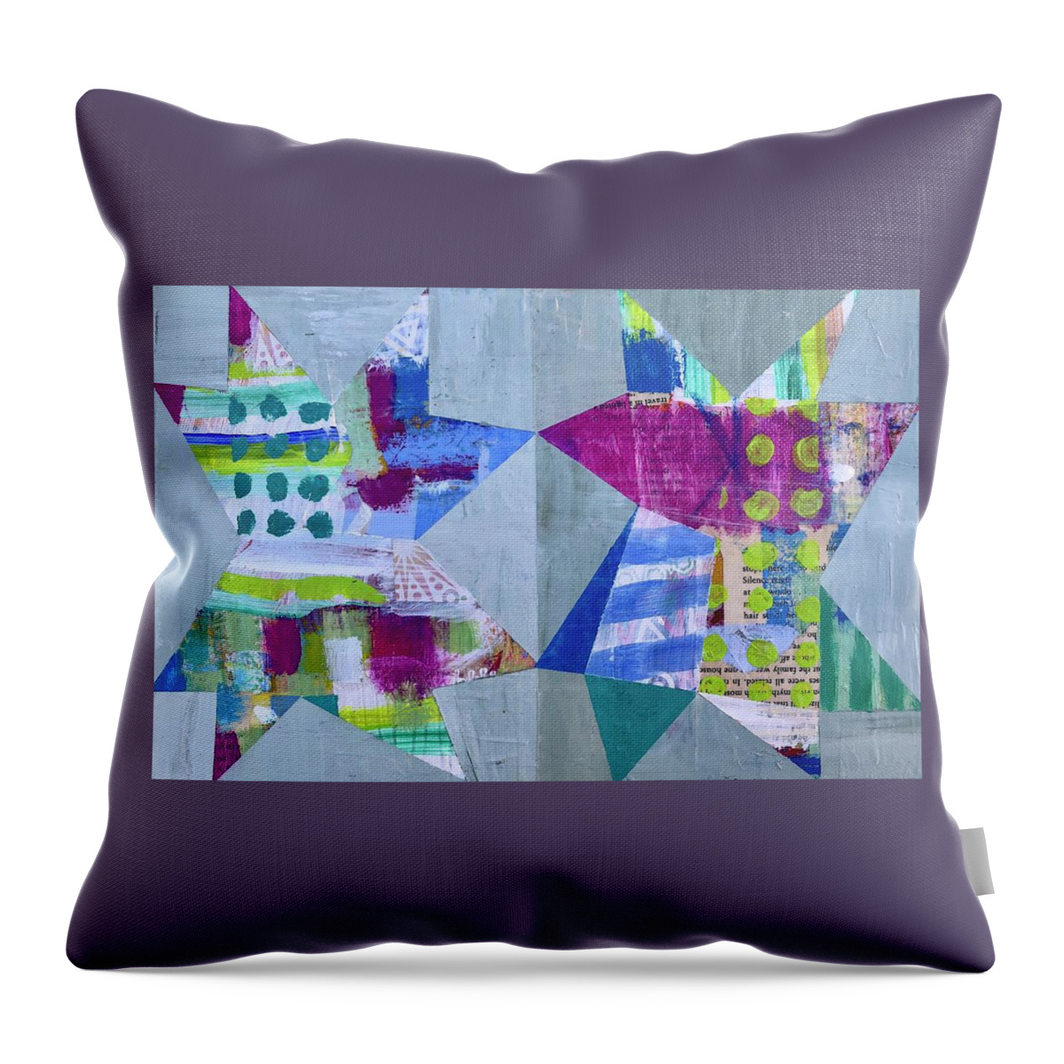 Stars Throw Pillow featuring the painting Love Bugs by Cyndie Katz