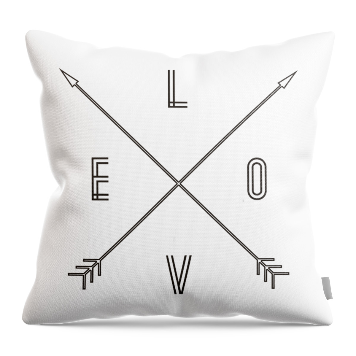 Compass Throw Pillow featuring the digital art Love Compass by Zapista OU