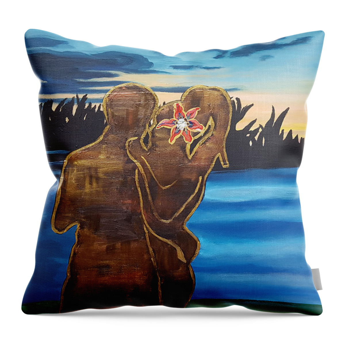 Love Throw Pillow featuring the painting Love Dance by Rachel Natalie Rawlins