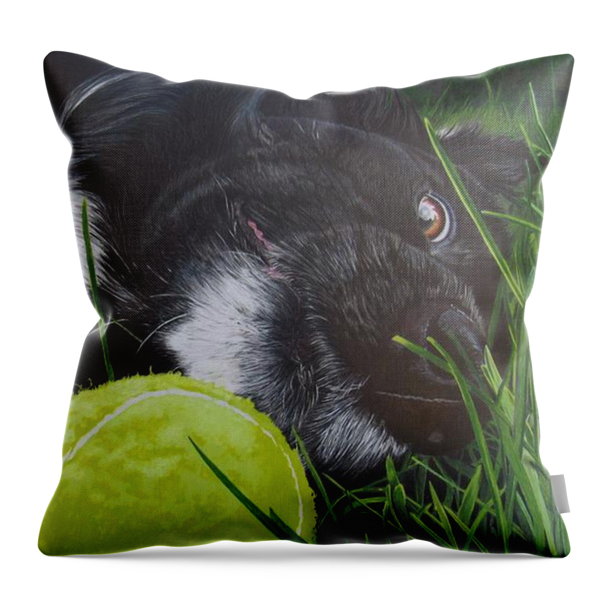 Dog Throw Pillow featuring the drawing Love for the Game by Kelly Speros